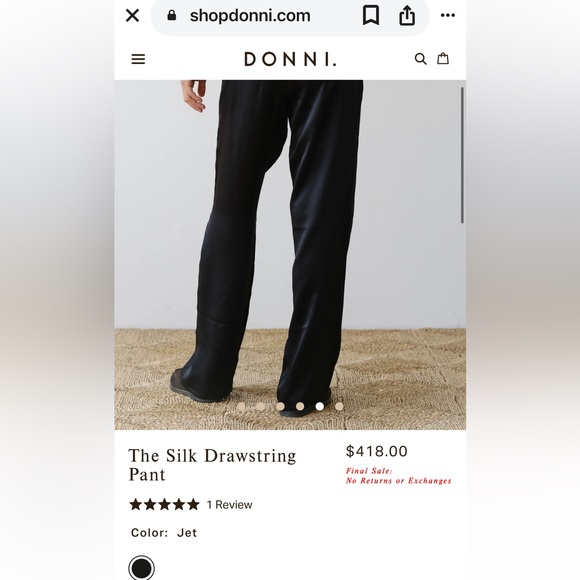 Donni. The Silk Drawstring Pant NWT - Picture 10 of 10